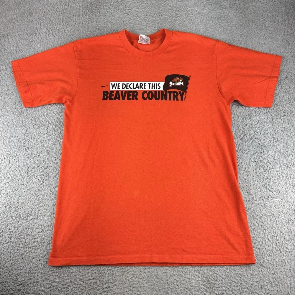 Oregon State Beavers Vintage Shirt Y2k Beaver Country Swoosh Orange Men's Size M